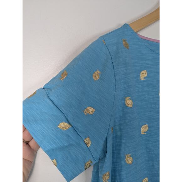 Boden Lemon Foil Print Darcey Jersey Mini Short Sleeve T-Shirt Dress - Picture 3 of 7